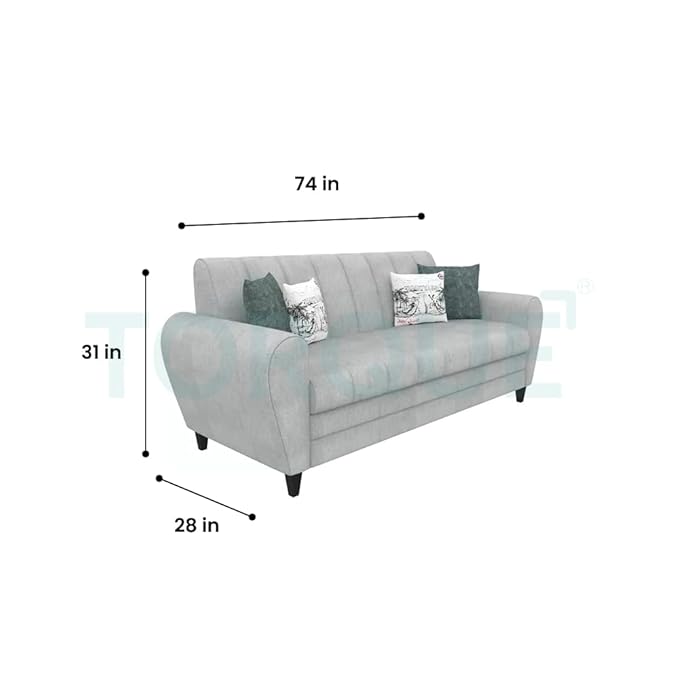 Torque - Bali Premium Fabric 3 Seater Sofa for Living Room